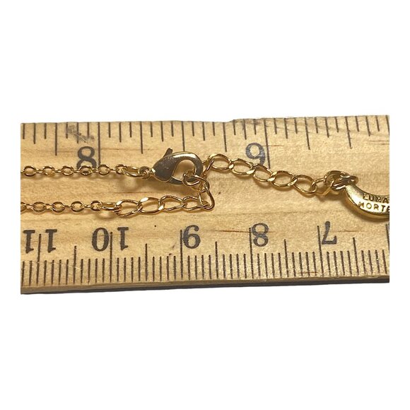 Luna Norte Choker Necklace 17" Gold Plated Blue Chalcedony Pendant Dainty Y2K - Picture 14 of 16